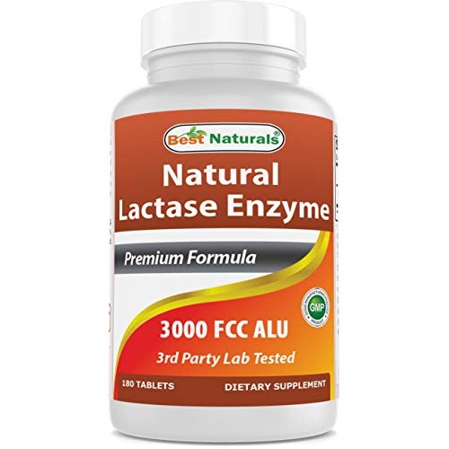 Best Naturals Fast Acting Lactase Enzyme Tablet, 3000 Fcc Alu, 18...