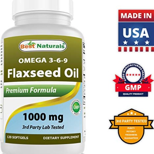 Best Naturals Flaxseed Oil 1000 mg 120 Softgels