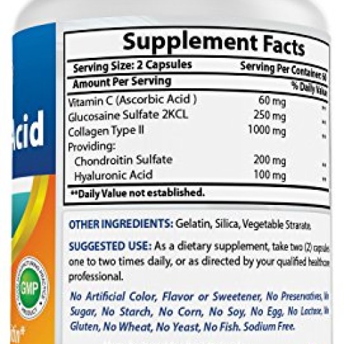 Best Naturals Hyaluronic Acid 100 mg 120 Capsules - Support Healt...