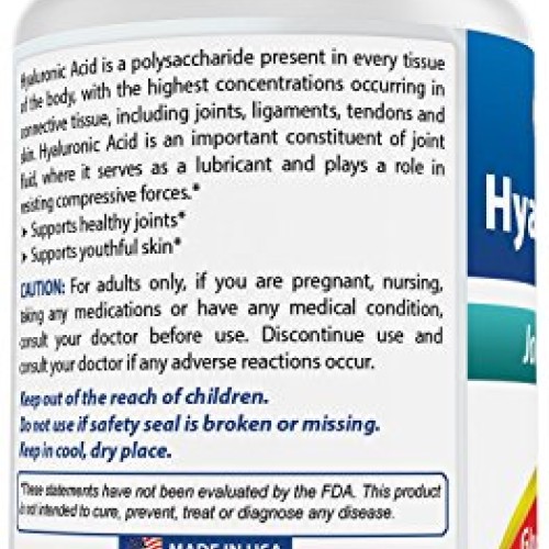 Best Naturals Hyaluronic Acid 100 mg 120 Capsules - Support Healt...