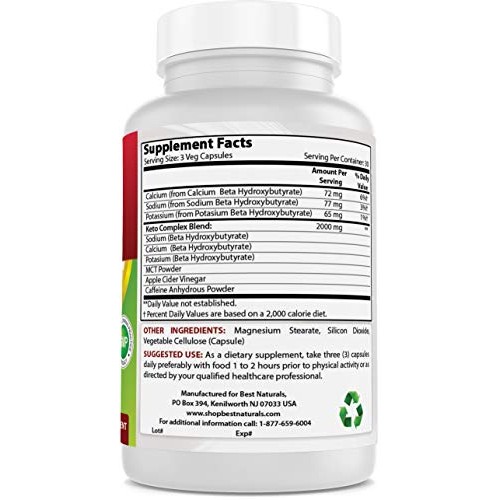 Best Naturals Keto Diet Pills Exogenous Ketones BHB Supplement, 2...