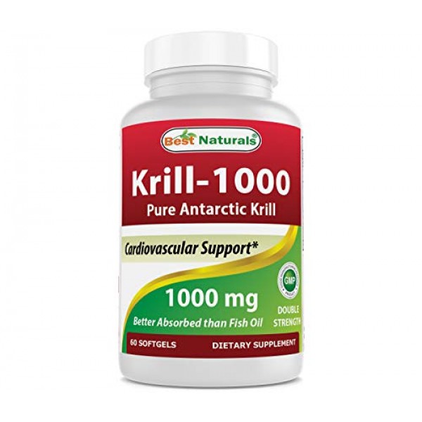 Best Naturals Krill Oil Soft Gel, 1000 mg, 60 Count