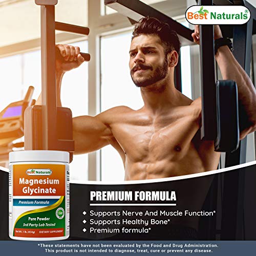 Best Naturals Magnesium Glycinate Powder - 1 Pound 1 LB Pack of...