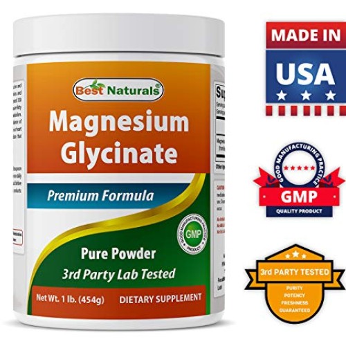 Best Naturals Magnesium Glycinate Powder - 1 Pound 1 LB Pack of...