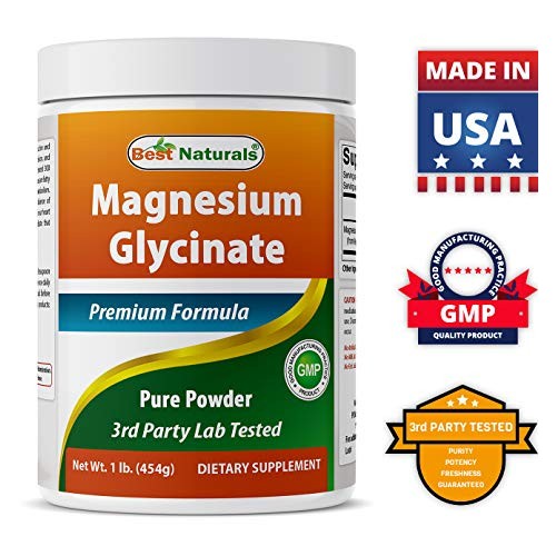 Best Naturals Magnesium Glycinate Powder - 1 Pound 1 LB Pack of...