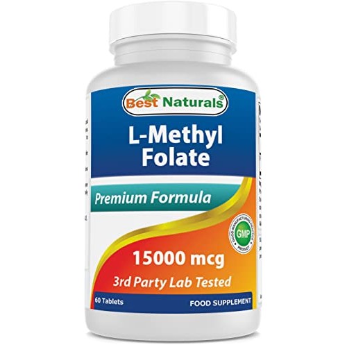 Best Naturals Methyl Folate 15000 mcg 15mg Most Bio-Available...