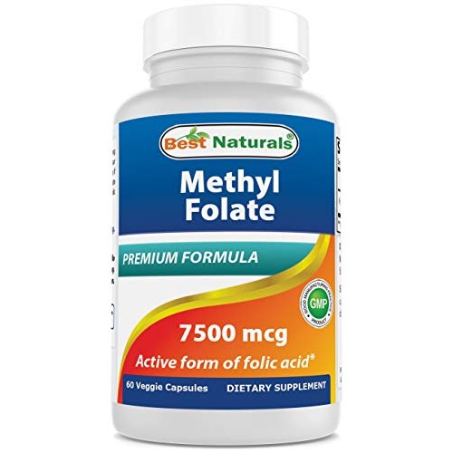 Best Naturals Methyl Folate 7500 mcg 7.5mg Most Bio-Available...