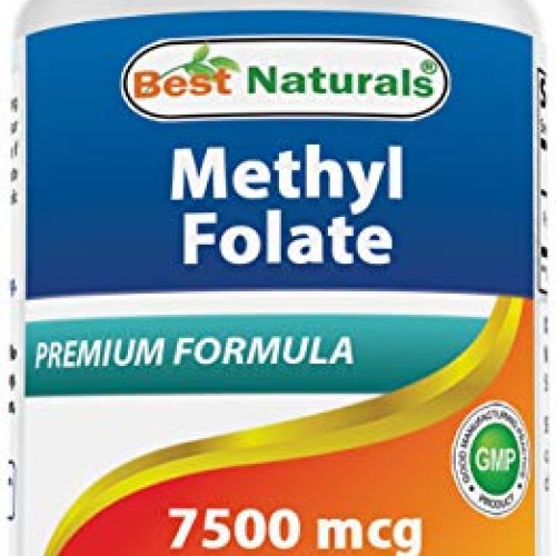 Best Naturals Methyl Folate 7500 mcg 7.5mg Most Bio-Available...