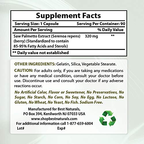 Best Naturals Saw Palmetto Extract Prostate Supplement 320 mg 90 ...