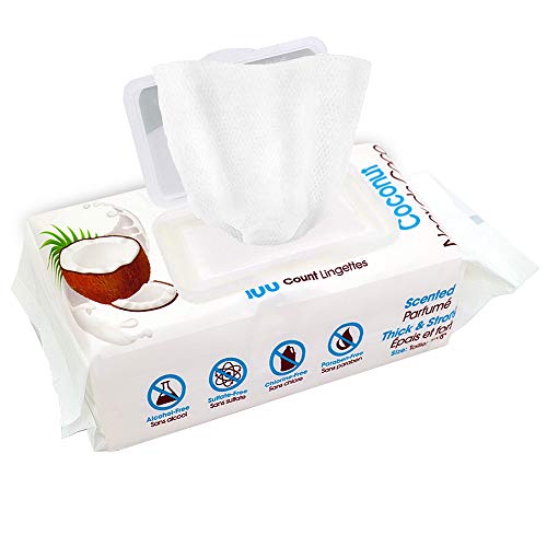 Best Pet Supplies Coconut-Scented Moisturizing Pet Wipes for Dogs...