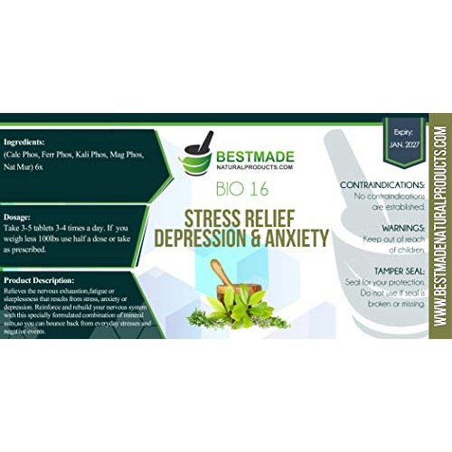 Stress Relief, Depression & Anxiety Bio16, 300 pellets, Effective...