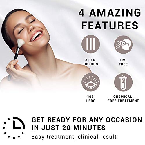 LED Face Mask Light Therapy, Bestqool LED Facial Skin Care Mask R...