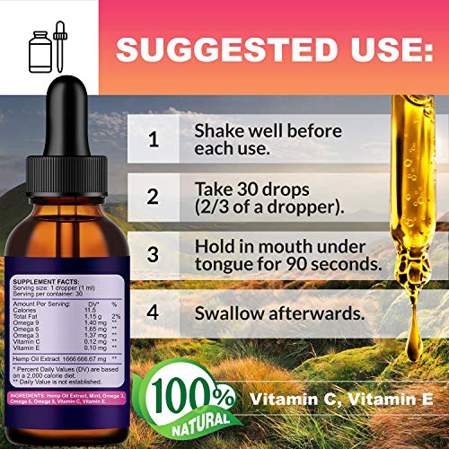 Hemp Oil Extract 50 000 000mg Immune System Support, Pain, Insomn...