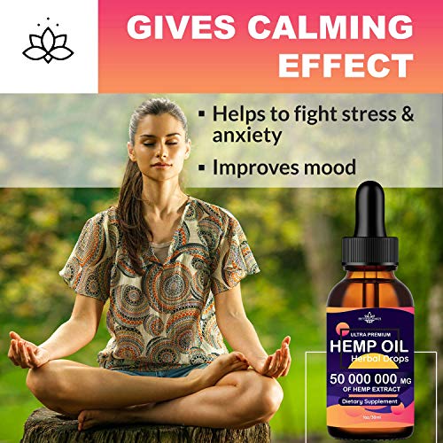 Hemp Oil Extract 50 000 000mg Immune System Support, Pain, Insomn...