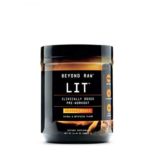 Beyond Raw LIT | Clinically Dosed Pre-Workout Powder | Contains C...