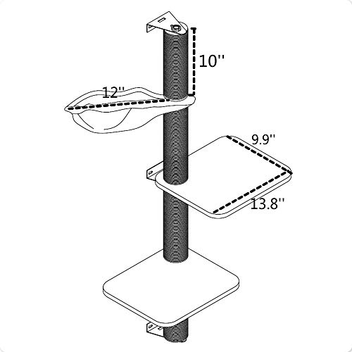 BIG NOSE- Wall Mounted Cat Scratching Post Multi Level Cat Shelve...