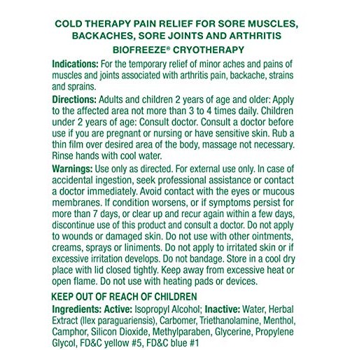 Biofreeze Pain Relief Roll-On, 3 oz. Roll-On, Fast Acting, Long L...