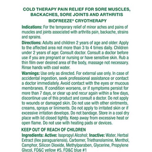 Biofreeze Pain Relief Roll-On, 3 oz. Roll-On, Fast Acting, Long L...