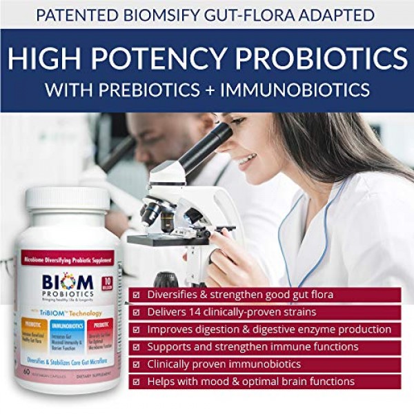 Biom Probiotics 3-in-1 Formula Cold Shipped with 10 Billion Flo...