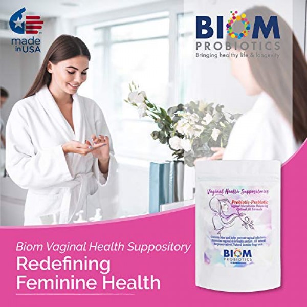 Biom Vaginal Probiotic Suppository: Natural Vaginal pH and Odor C...