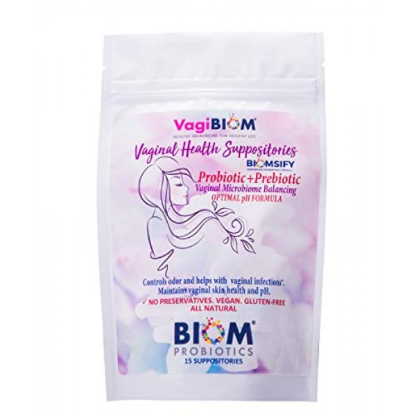 Biom Vaginal Probiotic Suppository: Natural Vaginal pH and Odor C...