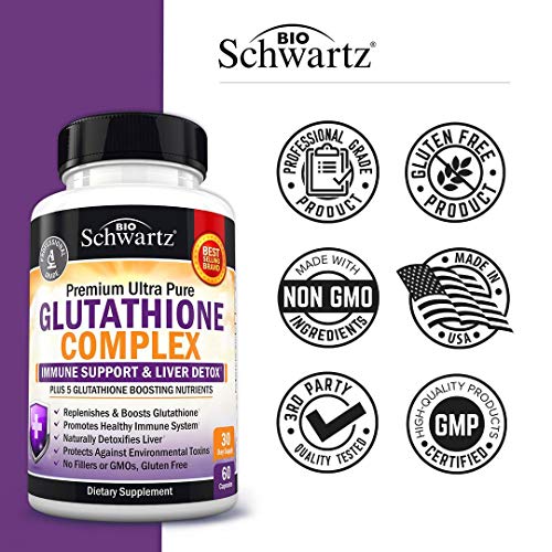 Glutathione Supplement with Vitamin C Milk Thistle Alpha Lipoic A...