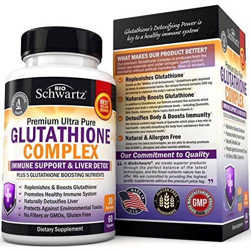 Glutathione Supplement with Vitamin C Milk Thistle Alpha Lipoic A...