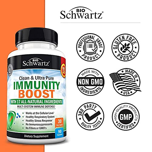Immune Support Supplement with Vitamin C 1000mg Zinc Elderberry G...
