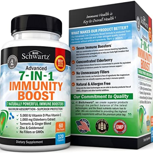 Immune Support Supplement with Zinc Vitamin C Vitamin D 5000 IU E...