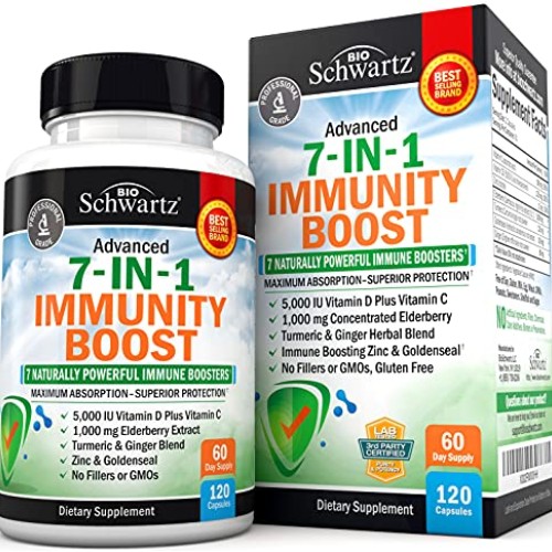 Immune Support Supplement with Zinc Vitamin C Vitamin D 5000 IU E...