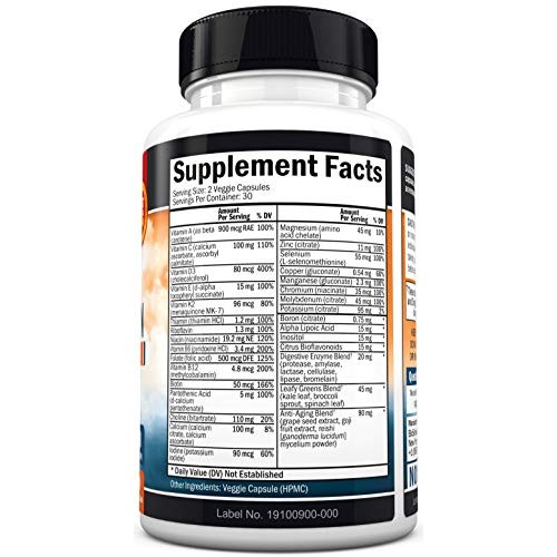 Mens Multivitamin Advanced Formula with Zinc, A, B, C, D3, E Vit...