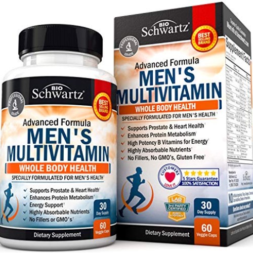 Mens Multivitamin Advanced Formula with Zinc, A, B, C, D3, E Vit...