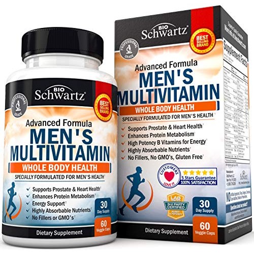 Mens Multivitamin Advanced Formula with Zinc, A, B, C, D3, E Vit...