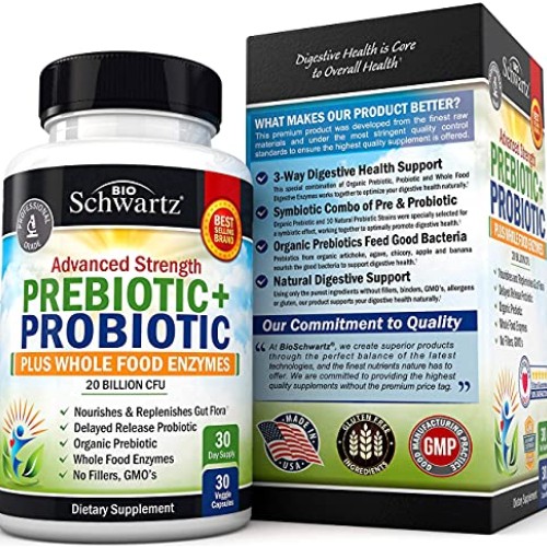 Prebiotics and Probiotic with Whole Food Enzymes for Adults Women...