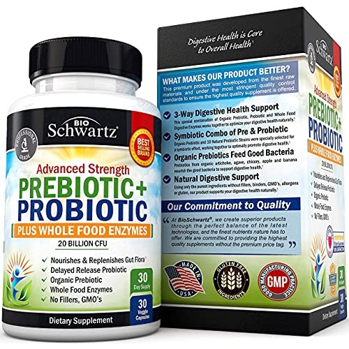 Prebiotics and Probiotic with Whole Food Enzymes for Adults Women...