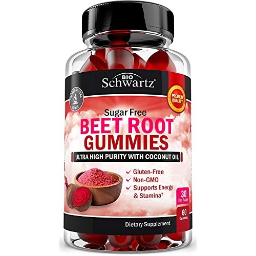 Sugar Free Beet Root Gummies - Nitric Oxide Beet Chews Infused wi...