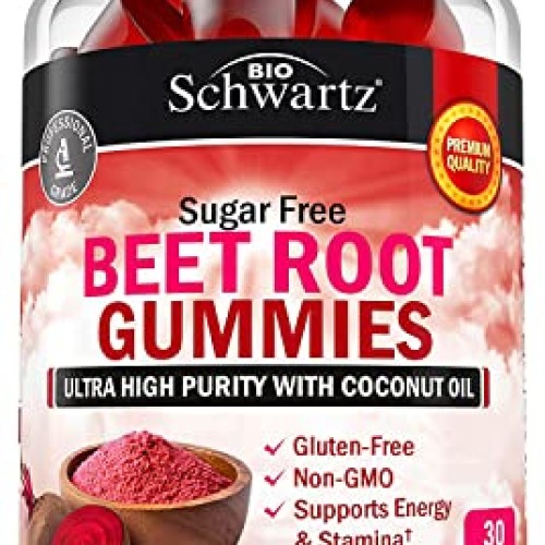 Sugar Free Beet Root Gummies - Nitric Oxide Beet Chews Infused wi...