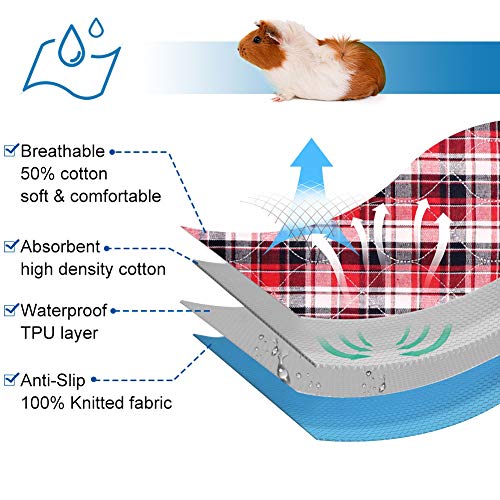 Blaoicni 2 Pack Guinea Pig Bedding Guinea Pig Cage Liners Washabl...