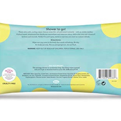 Bliss - Lemon & Sage Refreshing Body Wipes | Plant-Based, Aluminu...