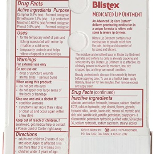 Blistex Medicated Lip Ointment 0.21 oz Pack of 6