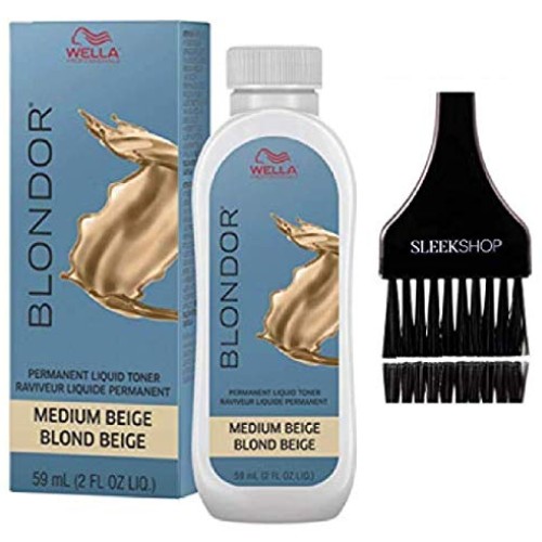WeIla BLONDOR Permanent Liquid Hair TONER w/Sleek Tint Brush Ha...