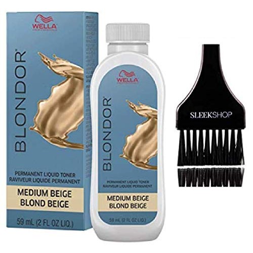 WeIla BLONDOR Permanent Liquid Hair TONER w/Sleek Tint Brush Ha...