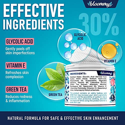 Glycolic Acid Pads - AHA Glycolic Acid Peel Pads for Sensitive Sk...