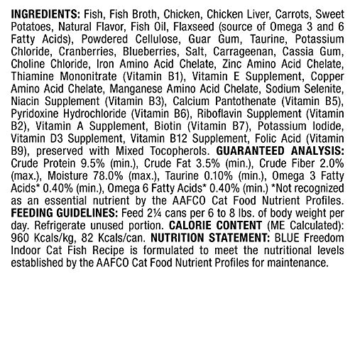 Blue Buffalo Freedom Grain Free Natural Adult Pate Wet Cat Food, ...