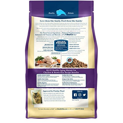 Blue Buffalo Healthy Aging Natural Mature Dry Cat Food, Chicken &...