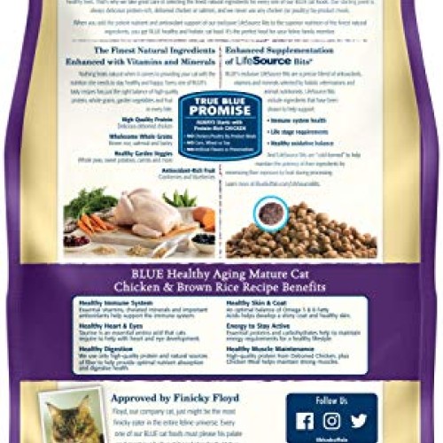 Blue Buffalo Healthy Aging Natural Mature Dry Cat Food, Chicken &...