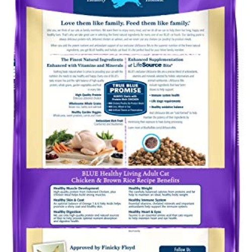 Blue Buffalo Healthy Living Natural Adult Dry Cat Food, Chicken &...