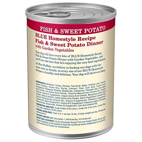 Blue Buffalo Homestyle Recipe Natural Adult Wet Dog Food, Fish & ...