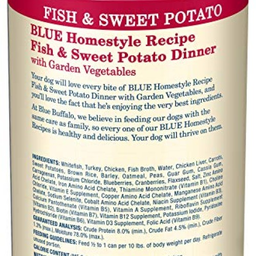 Blue Buffalo Homestyle Recipe Natural Adult Wet Dog Food, Fish & ...