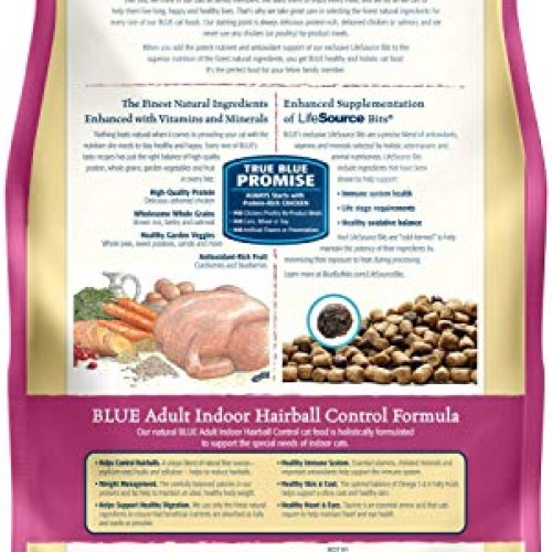 Blue Buffalo Indoor Hairball Control Natural Adult Dry Cat Food, ...